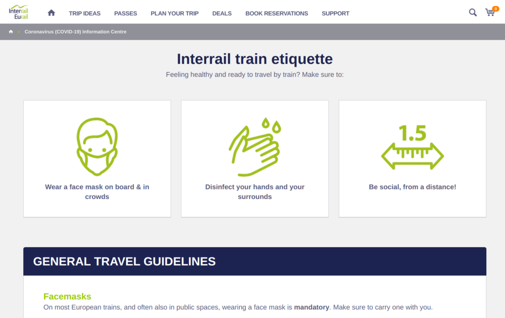 Interrail.eu's Coronavirus Information Centre