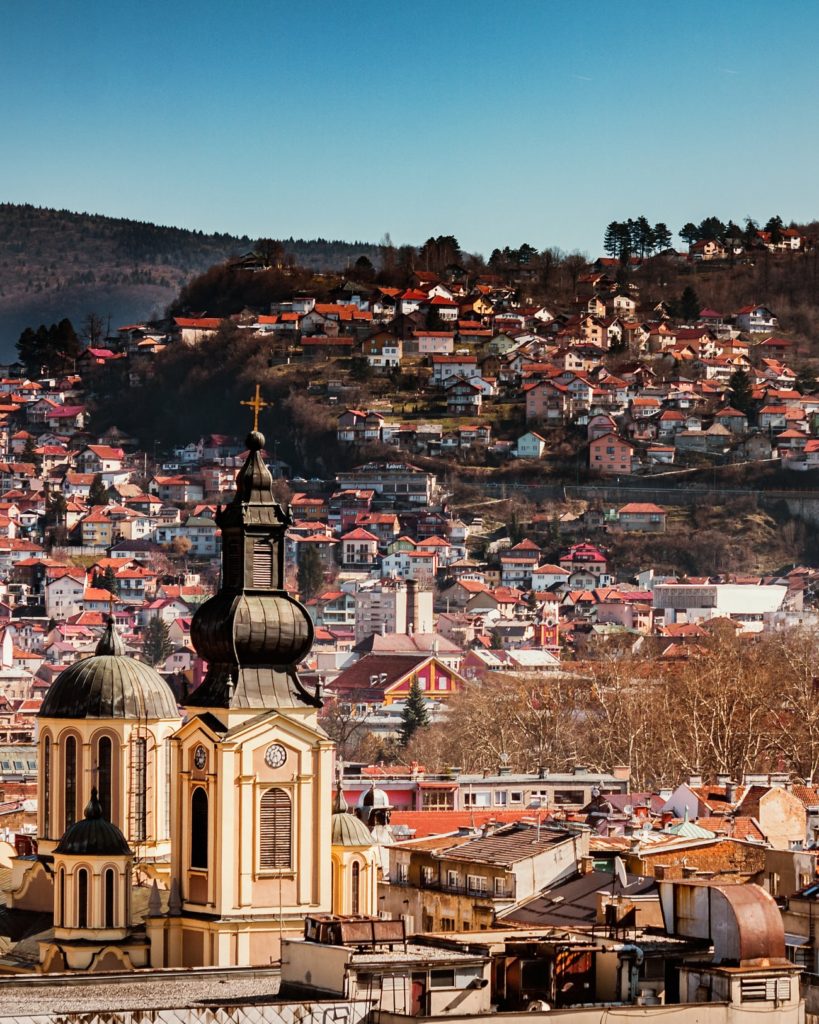 Interrail in Bosnia and Herzegovina through the capital city Sarajevo